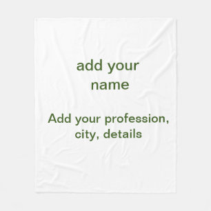 Couverture Polaire Simple minimal vert ajoutez votre texte nom photo