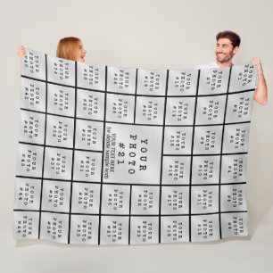 Couverture Polaire Simple minimaliste Collage photo 45 Personnalisé