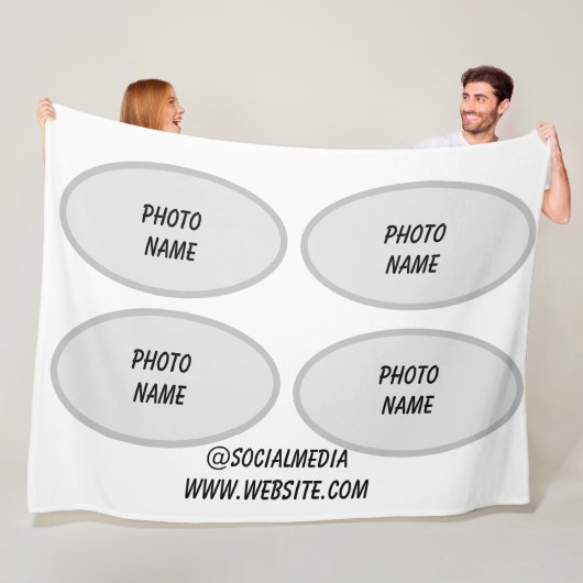 Couverture Polaire simple minimum ajouter votre texte nom monogramme (En situation)