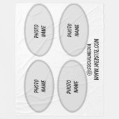 Couverture Polaire simple minimum ajouter votre texte nom monogramme (Devant)