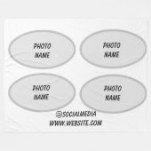 Couverture Polaire simple minimum ajouter votre texte nom monogramme (Devant (Horizontal))