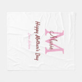Couverture Polaire simple minimum de jour mère monogramme nom rose te (Devant (Horizontal))