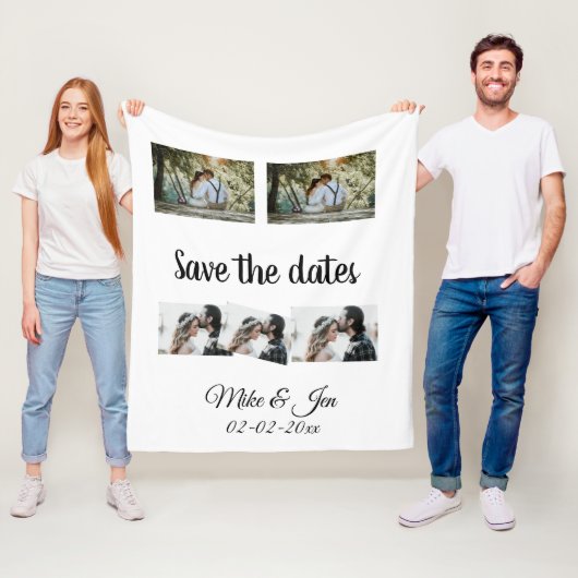 Couverture Polaire simple minimum personnalisé enregistrer la date ph (En situation)