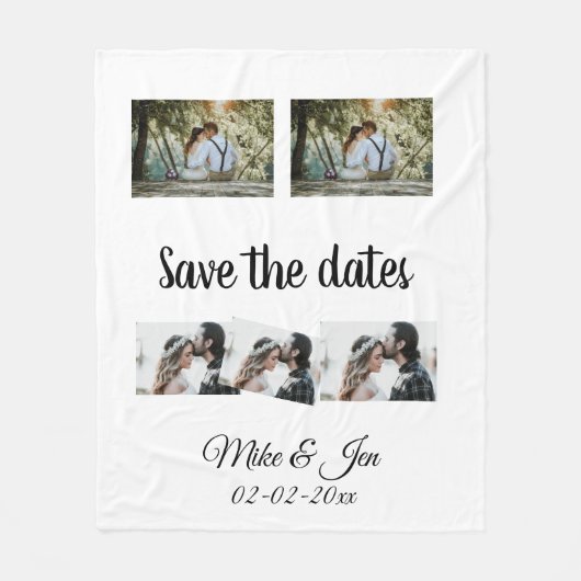 Couverture Polaire simple minimum personnalisé enregistrer la date ph (Devant)