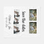 Couverture Polaire simple minimum personnalisé enregistrer la date ph (Devant (Horizontal))