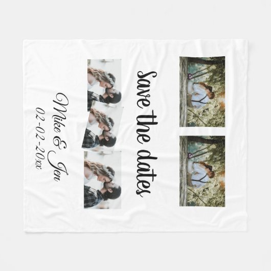 Couverture Polaire simple minimum personnalisé enregistrer la date ph (Devant (Horizontal))