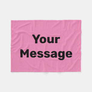 Couverture Polaire Simple Modèle de message rose et noir
