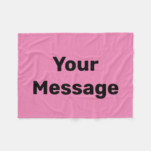 Couverture Polaire Simple Modèle de message rose et noir (Devant (Horizontal))