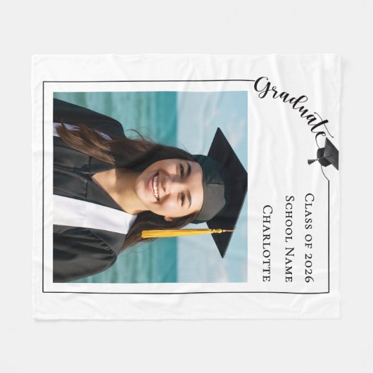 Couverture Polaire Simple modern photo Graduate (Devant (Horizontal))