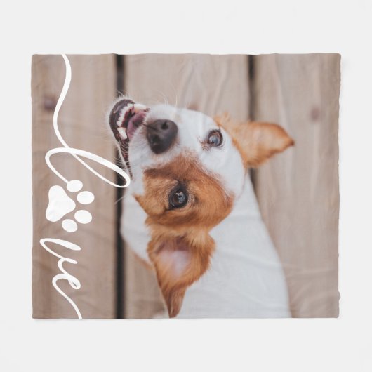 Couverture Polaire Simple Moderne Jouer Paw Élégant Chic Pet Photo (Devant (Horizontal))
