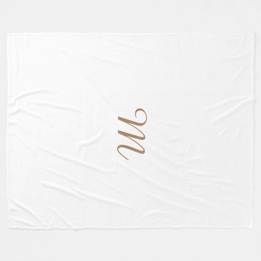 COUVERTURE POLAIRE SIMPLE MODERNE MODERNE MONOGRAM ÉLÉGANT CHIC STYLE (Devant (Horizontal))