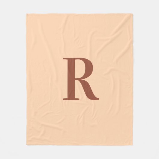 Couverture Polaire Simple moderne Monogramme Terracotta Beige (Devant)