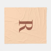 Couverture Polaire Simple moderne Monogramme Terracotta Beige (Devant (Horizontal))