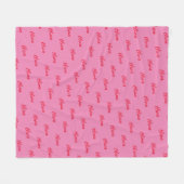 Couverture Polaire Simple moderne rose rouge Script Nom répétitif (Devant (Horizontal))