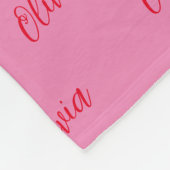Couverture Polaire Simple moderne rose rouge Script Nom répétitif (Coin)