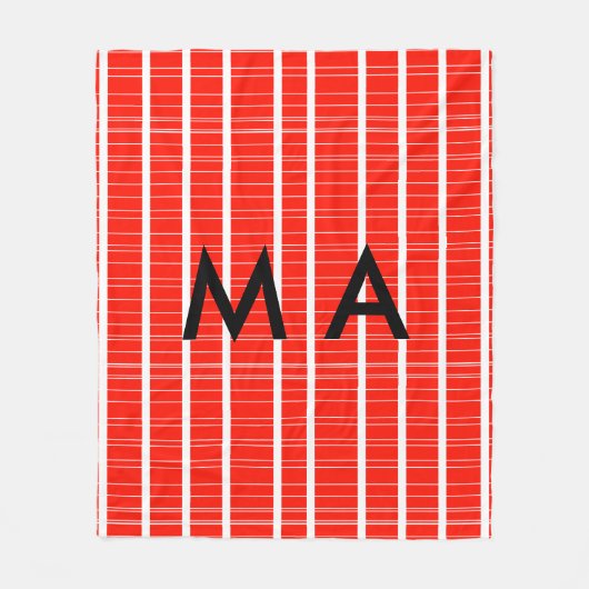 Couverture Polaire Simple monogramme ajouter votre nom lettre man min (Devant)