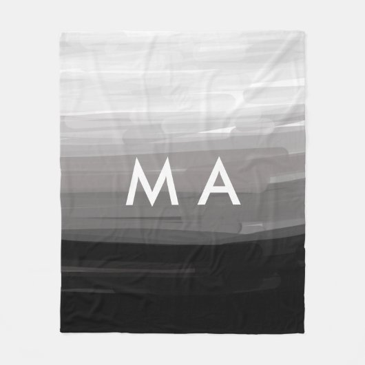 Couverture Polaire Simple monogramme ajouter votre nom lettre man min (Devant)