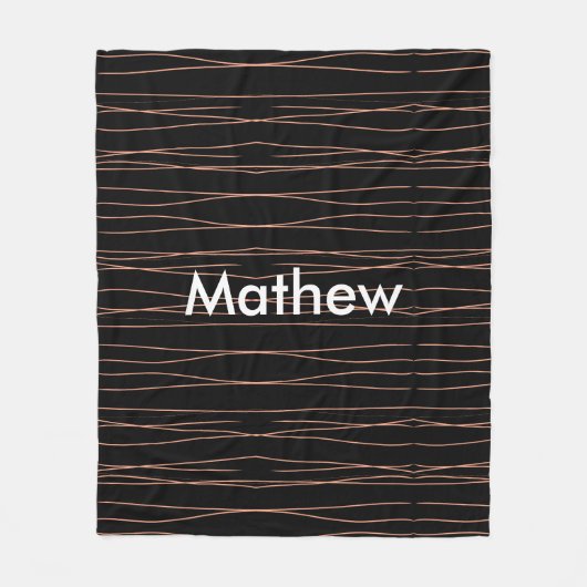 Couverture Polaire Simple monogramme ajouter votre nom lettre man min (Devant)