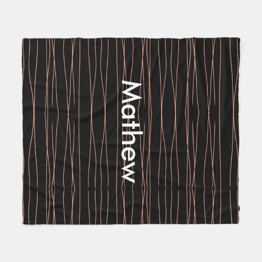 Couverture Polaire Simple monogramme ajouter votre nom lettre man min (Devant (Horizontal))