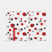 Couverture Polaire Simple Motif Ladybug rouge, noir et blanc (Devant (Horizontal))