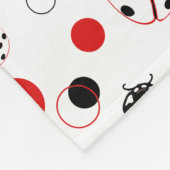 Couverture Polaire Simple Motif Ladybug rouge, noir et blanc (Coin)