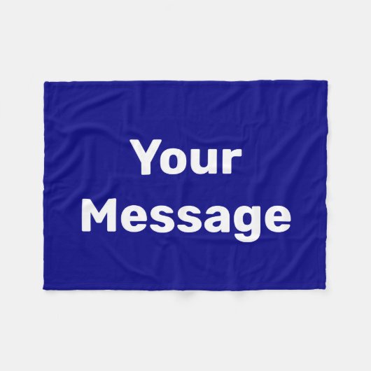 Couverture Polaire Simple Navy Bleu Blanc Texte Votre Modèle Message (Devant (Horizontal))