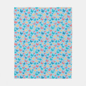 Couverture Polaire Simple papillon motif beige rose bleu turquoise (Devant)