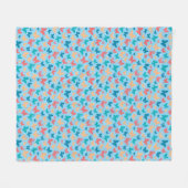 Couverture Polaire Simple papillon motif beige rose bleu turquoise (Devant (Horizontal))