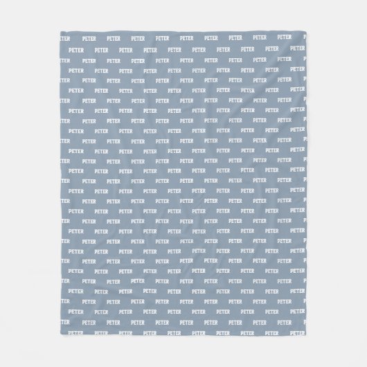 Couverture Polaire Simple personnalisation Dusty Blue Nom répétitif (Devant)