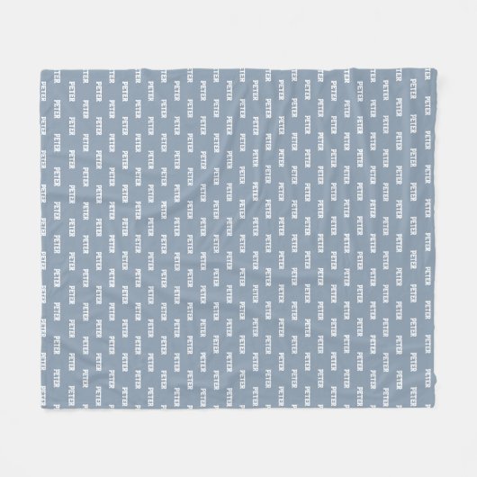 Couverture Polaire Simple personnalisation Dusty Blue Nom répétitif (Devant (Horizontal))