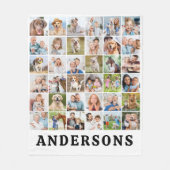 Couverture Polaire Simple Personnalisé 36 Photos Collage Famille mign (Devant)