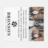 Couverture Polaire Simple Pet Loss Memorial Citation & Photo Collage (Devant (Horizontal))
