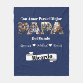 Couverture Polaire Simple Photo Script Meilleur Papa Ever Espagnol (Devant)