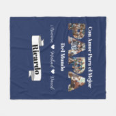 Couverture Polaire Simple Photo Script Meilleur Papa Ever Espagnol (Devant (Horizontal))