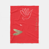 Couverture Polaire Simple Red Gold Dove Coeur Paix Amour Noël (Devant)