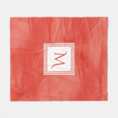 Couverture Polaire Simple rouge orange subtil marbre moderne Monogram (Devant (Horizontal))