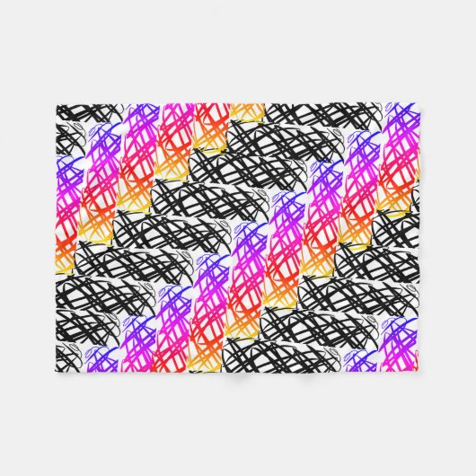 Couverture Polaire Simple Scribble | Os à hareng | (Devant (Horizontal))