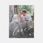 Couverture Polaire Simple script d'amour photo personnalisé (Devant)