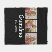 Couverture Polaire Simple Script Grandma Est. 3 Photo Year (Devant (Horizontal))