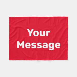 Couverture Polaire Simple texte rouge et blanc Votre Modèle de messag