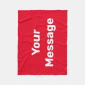 Couverture Polaire Simple texte rouge et blanc Votre Modèle de messag (Devant)