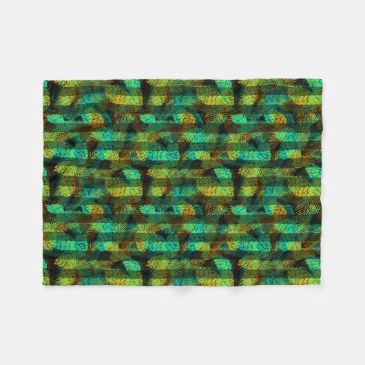 Couverture Polaire Simples hiver Noël vert vert cônes de pin bleu tr (Devant (Horizontal))