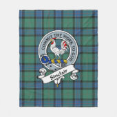 Couverture Polaire Sinclair Chasse Ancien Clan Badge Tartan Plaid (Devant)