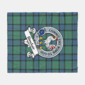 Couverture Polaire Sinclair Chasse Ancien Clan Badge Tartan Plaid (Devant (Horizontal))