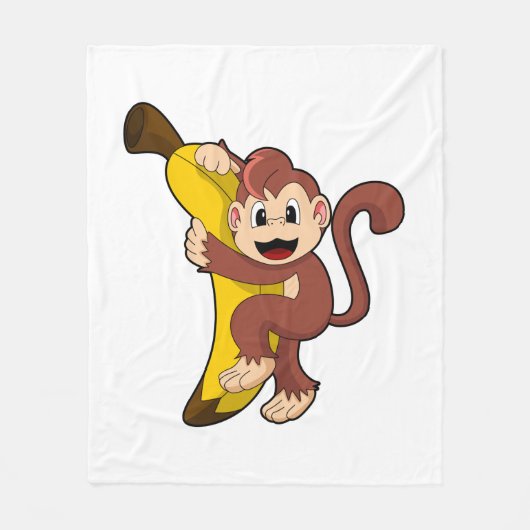 Couverture Polaire Singe avec banane (1).PNG (Devant)