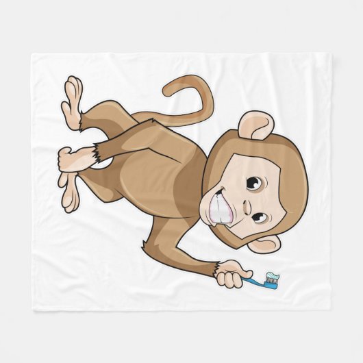 Couverture Polaire Singe avec brosse à dents (Devant (Horizontal))