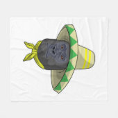 Couverture Polaire Singe avec casquette de paille (Devant (Horizontal))