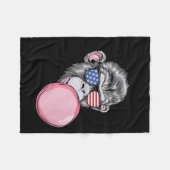 Couverture Polaire Singe avec lunettes de soleil drapeau américain Ca (Devant (Horizontal))