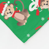 Couverture Polaire Singe avec Santa Hat Motif Noël présent (Coin)