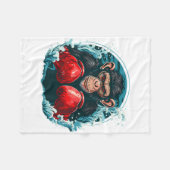 Couverture Polaire Singe Boxer Avec Gants Boxer Kickboxing Funny B (Devant (Horizontal))